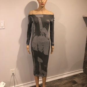 Religion London long stretchy punk shirt dress xs